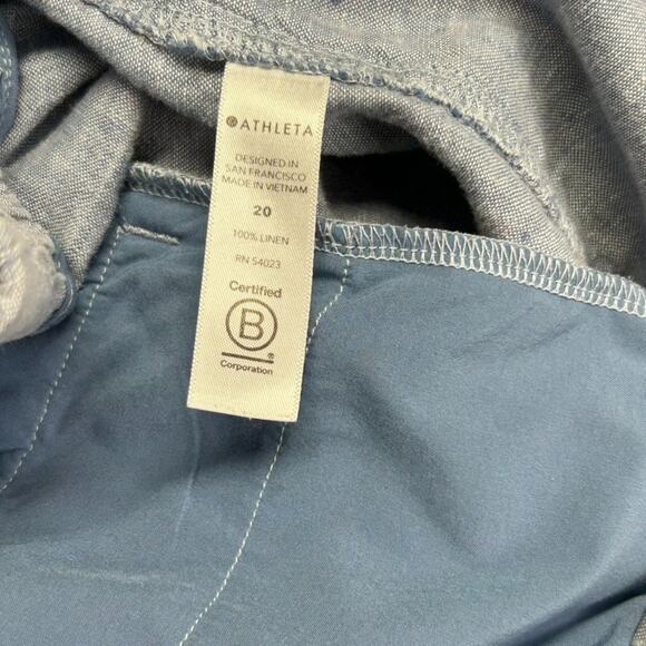 2 Pair Athleta 4" Shorts Womens 20 Cabo Linen Blue & Camo Farallon Short Black - Picture 10 of 16